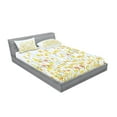 thumbnail image 2 of Ambesonne Flower Fitted Sheet & Pillow Sham Set, Daffodil Bloom Spring, Full, Yellow Orange Pale Blue, 2 of 2