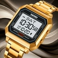 thumbnail image 4 of 2025 New Men’s Digital Watch for Men, Stainless Steel Square Watches, Mens Digital Wrist Watches Waterproof Dual Time Date Watch, 4 of 17