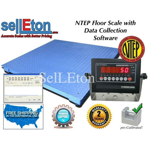 NEW NTEP Legal 60" x 60" Floor scale pallet 5000 x 1 lb with Data Software