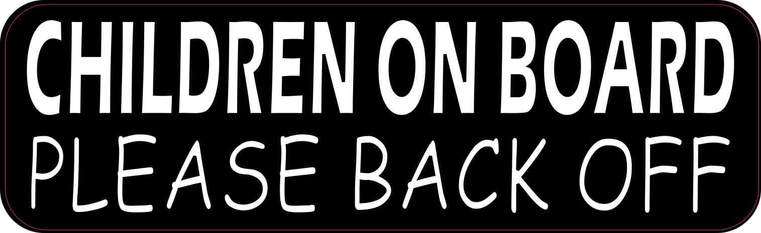 10in x 3in Black and White Children on Board Magnet by StickerTalk®