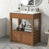 30 inch Bathroom Vanity with Sink, Bathroom Sink Vanity with Open ...