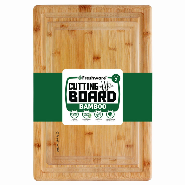 Bamboo Wood Cutting / Chopping Board Set for Kitchen - with