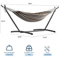 thumbnail image 6 of Double Hammock with Foldable Steel Stand and Carry Bag, Standing Hammock, Indoor Outdoor, 450 LBS Weight Capacity, Suitable for Garden Camping Beach, Coffee, 6 of 8