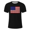 thumbnail image 3 of Caqnni Men's American Flag Patriotic T-Shirts USA 4th of July 3D Print Summer Short Sleeve Shirts for Men Shirts for Men(Black,S), 3 of 4