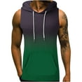 thumbnail image 2 of Teissuly Men's Hooded Tank Top 3D Non Positioning Hawaiian Regular Print Sleeveless Head Drawstring Pocket Hooded Tank Top Casual T-shirt Top, 2 of 5