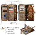 thumbnail image 3 of CaseMe Case for Samsung Galaxy S26 5G Wallet Case for Women Men, Fashion Durable PU Leather Magnetic Flip Lanyard Strap Wristlet Zipper Card Holder Wallet Phone Case for Samsung Galaxy S26 5G 6.3", 3 of 9