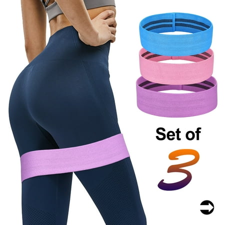 Odoland Resistance Bands Loop Anti Slip Fabric Fitness Band for Legs and Butt All Training Levels Women