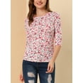 thumbnail image 6 of Unique Bargains Women's Halloween Costume 1/2 Sleeve Round Neck Floral Top XS White-Floral, 6 of 8