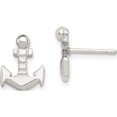 thumbnail image 1 of Sterling Silver Anchor Mini Post Earrings (12 X 10) Made In United States qe100, 1 of 5