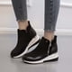 thumbnail image 2 of Amzcrzy Zapatos de mujer,Zapatos de mujer,Zapatillas de mujer, Botas retro de color liso con suela gruesa y tacón alto, punta redonda y estilo casual para mujer. Sandalias Mujer Zapatillas De Casa, 2 of 5