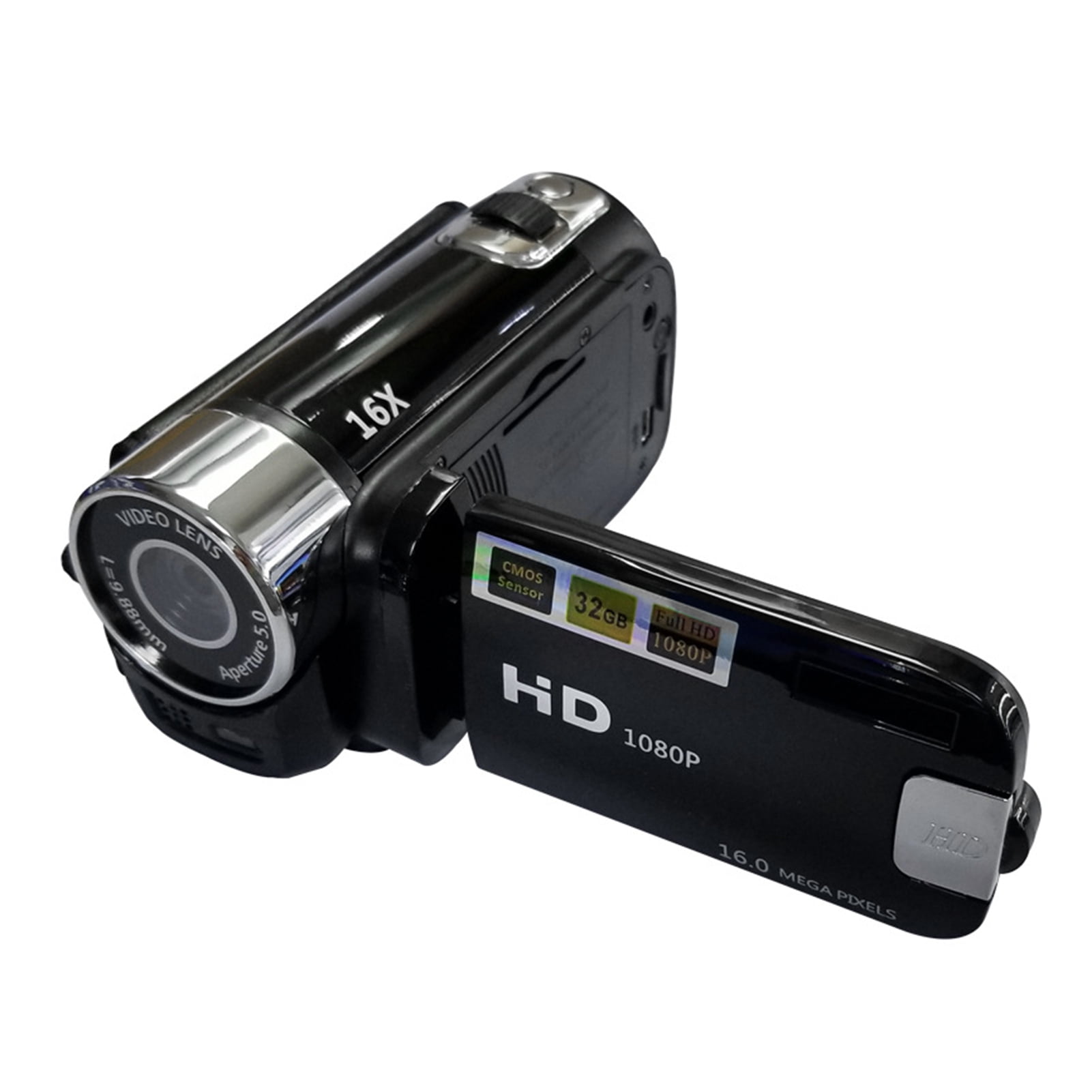 Digital Video Camera, 1080P Camcorder 16MP 2.7Inch LCD Screen 16X Zoom, Anti Shake, Built In Battery, For Travel