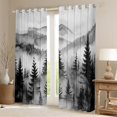 thumbnail image 2 of Homewish Gray White Black Out Curtains,Rustic Pine Tree Curtains Pack of 2 (42x63 Each),Tropical Plant Bedroom Curtains For Adult,Breathable Home Decor, 2 of 6