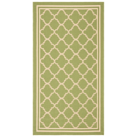 Courtyard Alina Geometric Bordered Indoor/Outdoor Area Rug