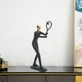 thumbnail image 4 of Escultura de figura deportiva de resina, estatua para el hogar o la oficina, colección única de adornos. Bádminton, 4 of 9