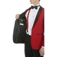 thumbnail image 5 of Ferrecci Men's Reno Red/Black Slim Fit Shawl Collar Lapel 2 Piece Tuxedo Suit Set - Tux Blazer Jacket and Pants (48 Regular), 5 of 8