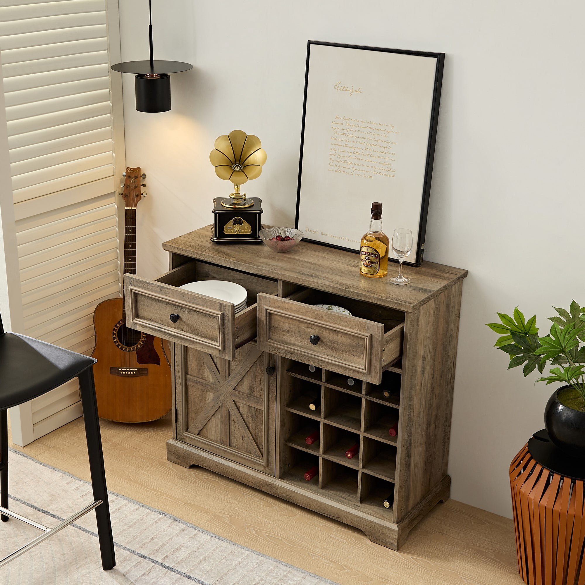 Buffet Cabinet with Storage Sideboard with 2 Drawers
