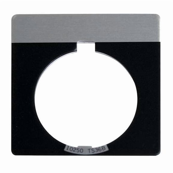 Eaton Blank Legend Plate,Half Round,Black 91000TJ36