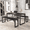 Black Frame+black Oak, variant on Allewie Modern 3-Piece Soho Dining/Kitchen Table Set with Benches, Sturdy Metal Frame and MDF Board