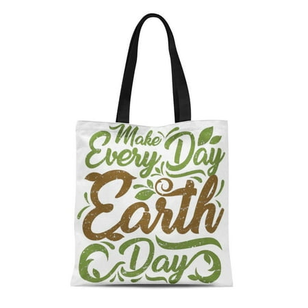 Recycle Every Day LADDKE Canvas Tote Bag Green Environment Make Every Day Earth Gu Recycle Mother Reusable Handbag Shoulder Grocery Shopping Bags ()