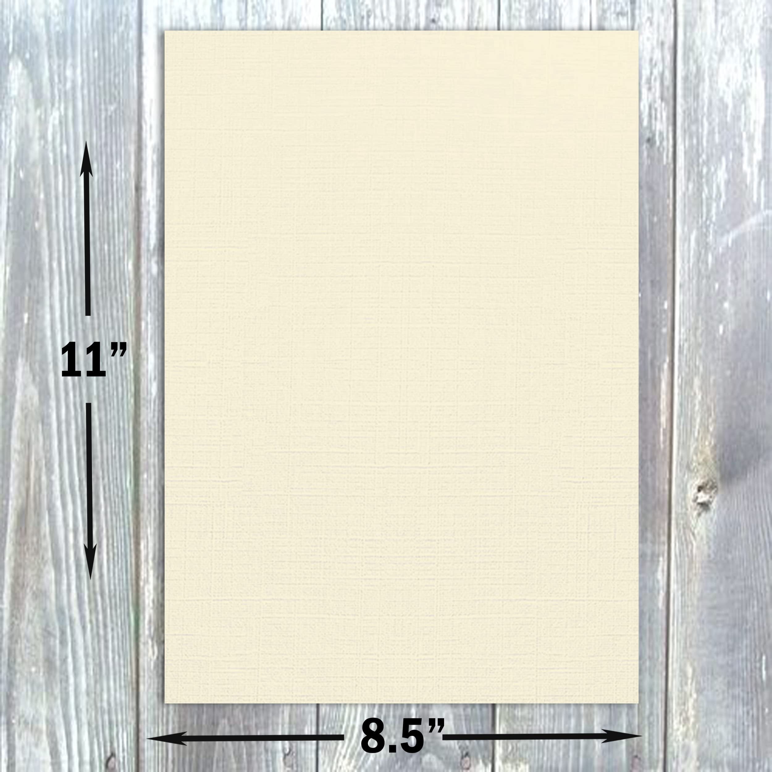 Hamilco Resume Linen Textured Cardstock Paper  8 1/2 x 11" Blank Thick Heavy Weight 80 lb Cover Card Stock for Printer - 50 Pack Ivory