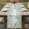 thumbnail image 4 of Eucalyptus Leaves Table Runner - 72 Inch Long Spring Daily Flowers Plants Gray Plaid Cotton and Linen Blended Dress Scarves Farmhouse Table Runner for Kitchen Dining, Coffee Table, 13" x 72", 4 of 8
