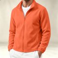 thumbnail image 5 of Men's Stand Collar Jacket Full Zip Long Sleeve Solid Jacket Fall Winter Loose Causal Jacket, 3XL, 5 of 5
