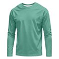 thumbnail image 2 of Mfakffe Mens Long Sleeve Tee Shirts Spring Fall Crew Neck Tops Solid Casual Basic Tees Soft Stretch T-Shirts For Daily Wear, 2 of 5