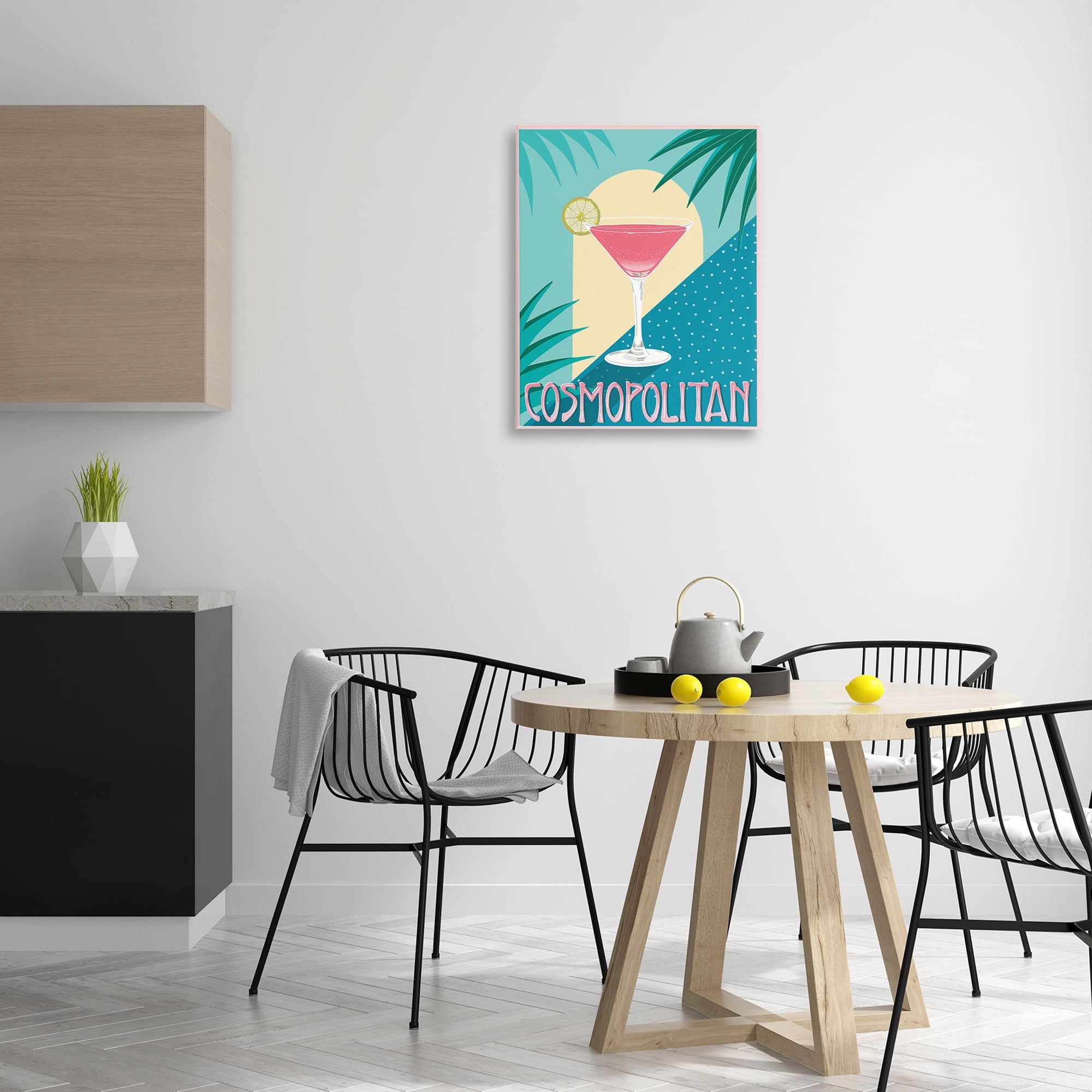 Stupell Industries Cosmopolitan & Palm Leaves Food & Beverage Painting Wrapped Canvas Art Print Wall Art, 24 x 30