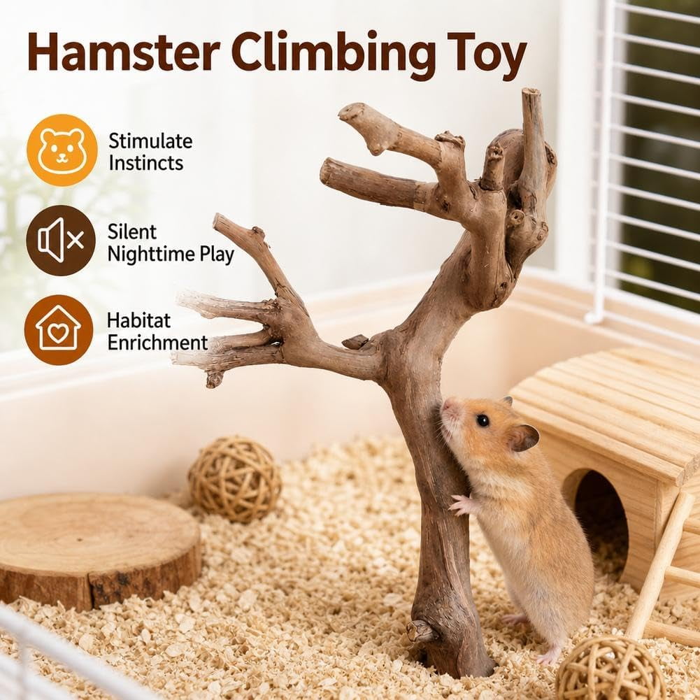 Natural Grapevine Hamster Climbing Toys Small Animal Cage Enrichment