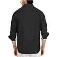 thumbnail image 3 of Leesechin Mens Shirts Big and Tall Men's Long Sleeve Dress Shirt Regular Fit Casual Button-Down Solid Long Sleeve Turndown Collar Blouse & Shirt, 3 of 6