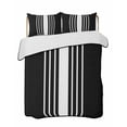 thumbnail image 2 of Quilts Queen Size, Black White Stripe Soft Comforter Bedding Set for Bed, Modern Rustic Vertical Striped Lightweight Quilted Bedspread with Pillow Cover(2 Pieces) for All Season, 90x96 Inch, 2 of 6