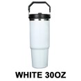 thumbnail image 3 of Frasco Acero Inoxidable Con Pajita 30 Oz Asa para El Oficina Coche () Blanco, 3 of 9