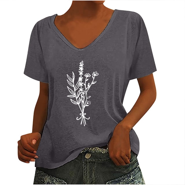 Camiseta sin mangas con cuello en V y estampado informal elegante para mujer OAVQHLG3B Store lin121212
