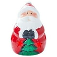 thumbnail image 1 of Xihbxyly Figura Navideña de Cerámica, Papá Noel con Bolsa de Regalo, Muñeco de Nieve con Cascabel, Decoración Navideña para Interiores y Exteriores, Adorno para Árbol de Navidad, Regalo Perfecto para, 1 of 1