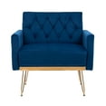 thumbnail image 6 of Luccalily Accent Velvet Wingback Chair,Upholstered Leisure Accent Living Room Chair, Comfy Armchair with Rose Golden Metal Legs,Mid-Century Modern Velvet Single Sofa Chair, 6 of 12