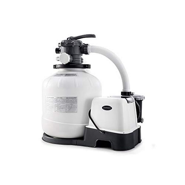 Intex 26679EG Krystal Clear 2150 GPH Pump & Saltwater Sand Filter Saltwater  System, White/Black 