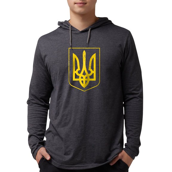 CafePress - Ukraine Coat Of Arms Long Sleeve T Shirt - Mens Hooded Shirt