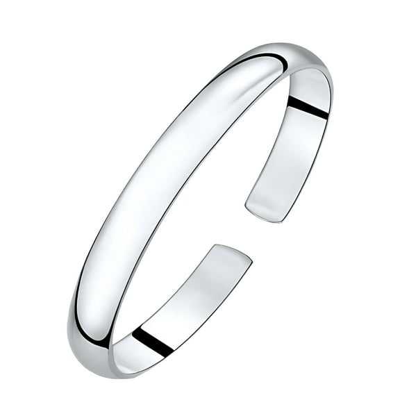 DESIGNICE 925 Sterling Silver Fashion Couples Cuff Bangles & Bracelet Simple Smooth Bracelet Jewelry for Women Size 64Mm Adjustable Silver Bangles
