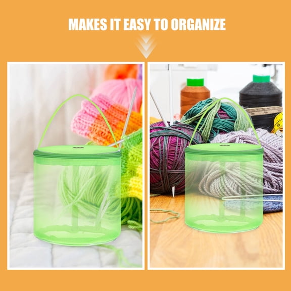 ELAYARD 2-Pack Portable Rosy Mesh Yarn Holder Bags for Crochet and Knitting with Nylon Material