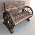thumbnail image 3 of Zingz & Thingz Wagon Wheel Outdoor Garden Bench - 42.25" - Brown, 3 of 3