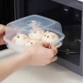 thumbnail image 2 of Shisuyan 2Pcs Steamer Baskets Dim Sum Steamed Racks Microwave Oven Special Boxes (White), 2 of 9
