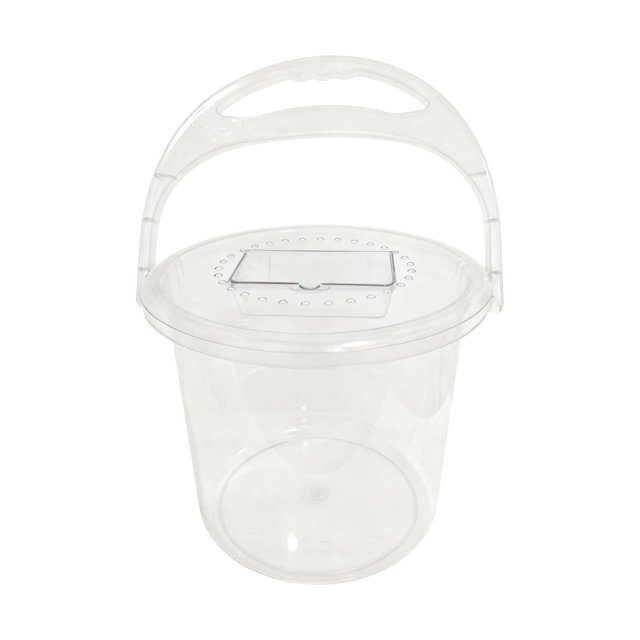 Cubo transparente con asa, gran capacidad (13,5 L), ideal para agua, pesca, fregar suelos, baño, camping y aperitivos.