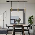 thumbnail image 5 of FSLiving 3W LED Track Spotlight Adjustable Pendant Light J-Type Track Light with Linear Accent Downlight Brass Modern Look Decorate for Dining Room Table Kitchen 3 Lights Customizable,Warm White, 5 of 6