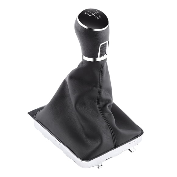 5 Speed Gear Knob Manual Black Gear Knob Kit Gaiter Boot Cover Leather Gear Stick Cover Dust-proof Replacement For B7 2011-2015