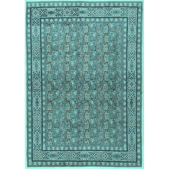 Ahgly Company Indoor Rectangle Persian Light Blue Traditional Area Rugs, 2' x 5'