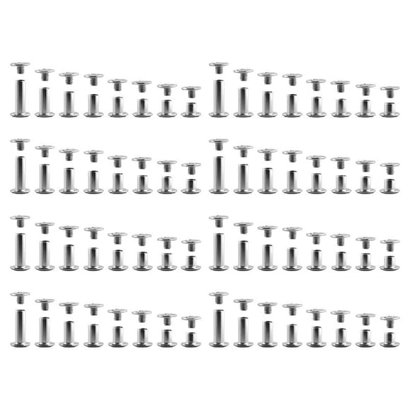 80Pcs Assorted Size Leather Rivets Stainless Steel Binding Screws Fasteners for Leather Working Project Bookbinding