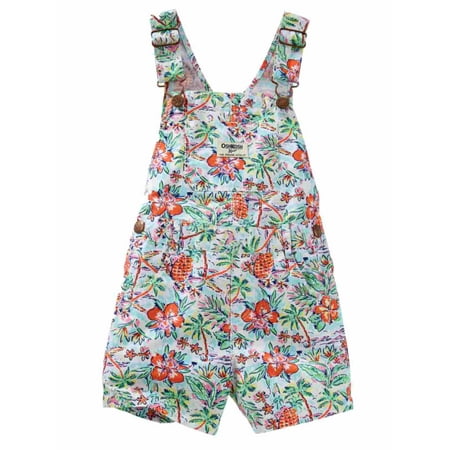 - Osh Kosh Infant Girls Tropical Print Shortall Short Overalls 3 months