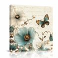thumbnail image 2 of Canvas Wall Art Vintage Tulip Canvas Art Print Butterfly Flower Pictures Wall Decor for Living Room Bedroom Artwork Decorations Stretched Framed Ready to Hang 8"x8", 2 of 9