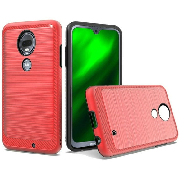 GSA Brushed Case Edge For Motorola Moto G7 Power, G7 Supra, XT1955 - Red