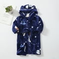 thumbnail image 2 of FJHNGBDH Toddler Kids Baby Boys Girls Bathrobes Long Sleeve Cartoon Animal Penguin Print Hooded Robe Suit Warm Flannel Night-Robe Sleepwear Cute Pajamas Suit 2-3 Years, 2 of 3
